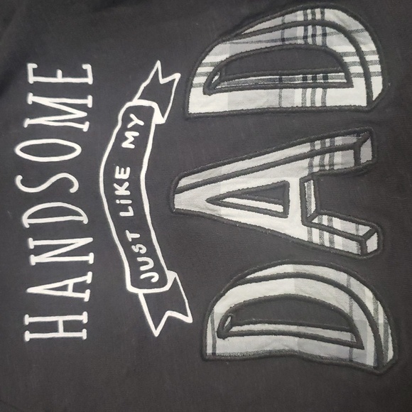 Graphic T-Shirt Embroidered Handsome Just Like My Dad 3-6 Month First Impression - Picture 4 of 4